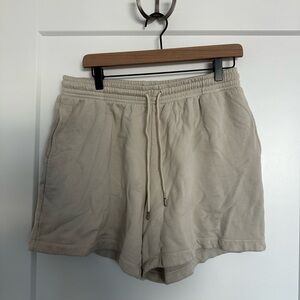Beige Casual Drawstring Shorts